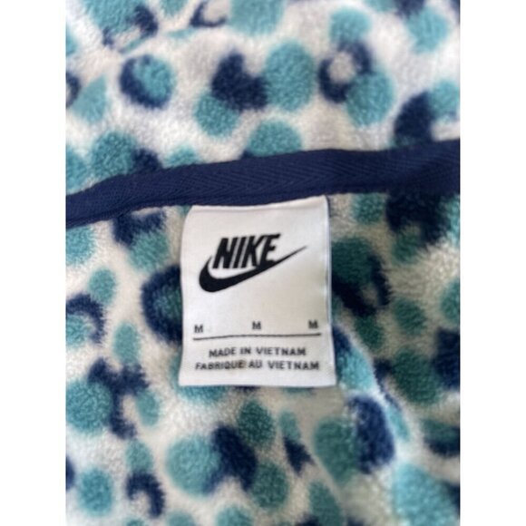 NIKE Men Club Fleece SZ M Soft Full Zip Jacket Mineral Teal Navy Animal Pockets - Picture 12 of 13